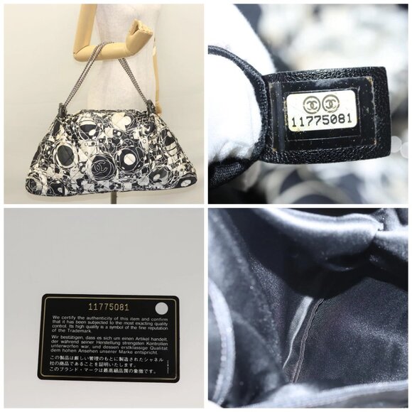 CHANEL Matelasse Chain Shoulder Bag Silk Black CC - Picture 14 of 14